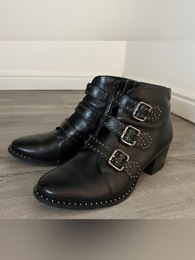 Paul Green SoHo Moto Boot, Black, Studs, UK6/US8